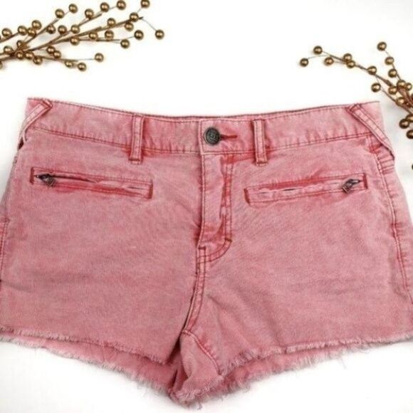 Free People Pants - Free People corduroy frayed hem short shorts pink size 27